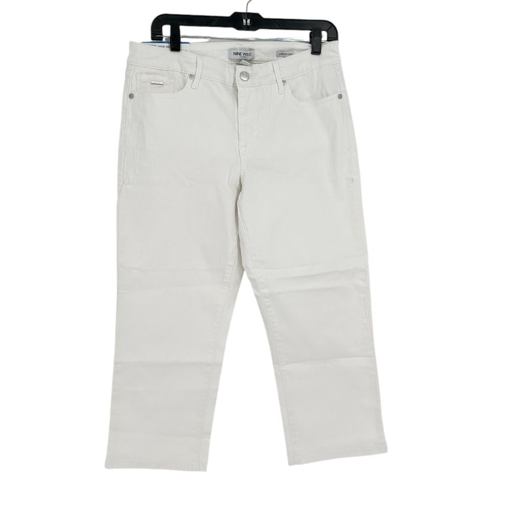 Nine West Chrystie Capri Stretch Stretch‎ Twill Relaxed Fit White Size 10
